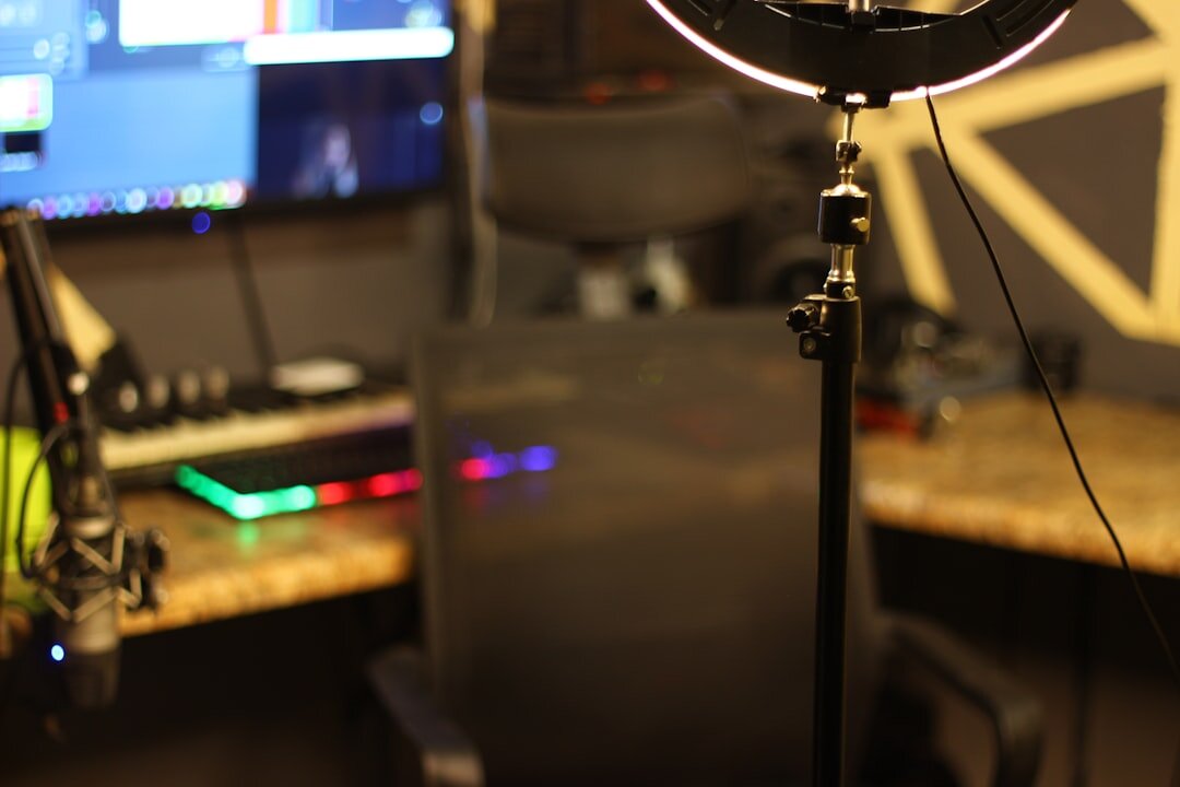 Professional studio equipment and broadcast setup